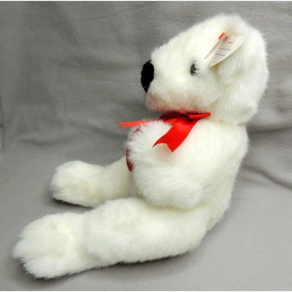 Ty Beanie Buddies Bear Romeo‎ White Valentines Day Heart Stuffed Plush 1997